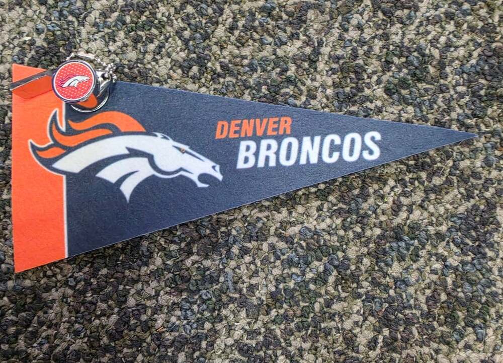 Denver Broncos NFL Mini Pennant And Whistle Set